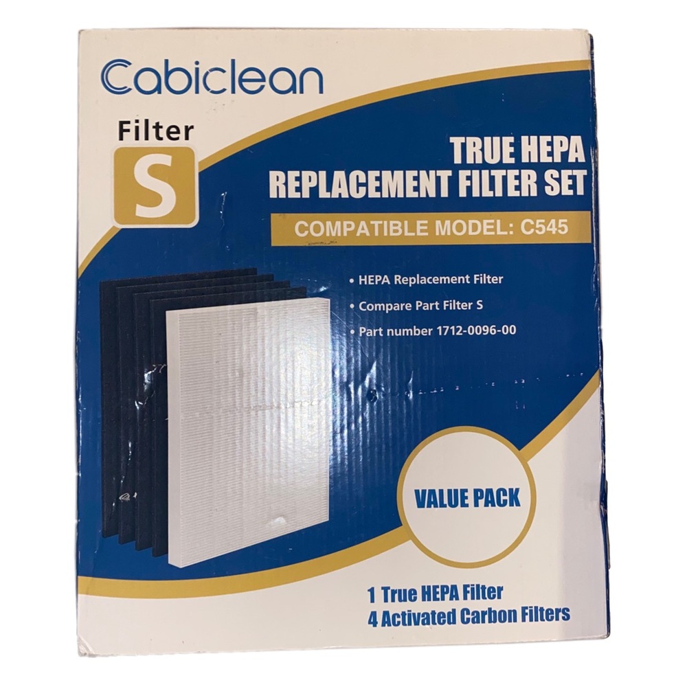 Cabiclean Filter S C545 1 H13 True HEPA Filter + 4 Activated Carbon Filters 4PK